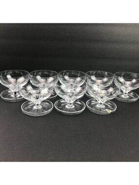 Vintage Set 8 Clear Glass Dessert Cups Sherbet Fruit Custard Ice Cream 3" Height